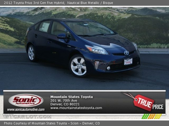 2012 Toyota Prius 3rd Gen Five Hybrid in Nautical Blue Metallic