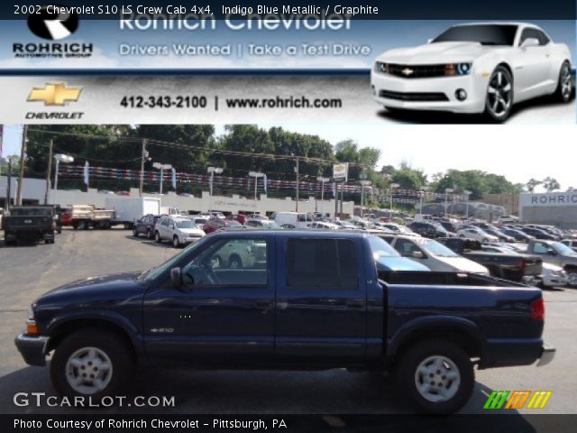 2002 Chevrolet S10 LS Crew Cab 4x4 in Indigo Blue Metallic