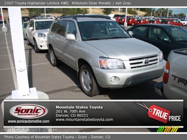 2007 Toyota Highlander Limited 4WD in Millenium Silver Metallic