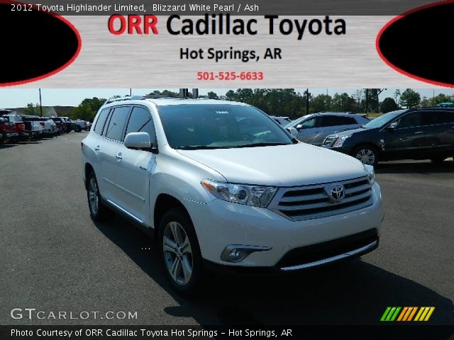 2012 Toyota Highlander Limited in Blizzard White Pearl
