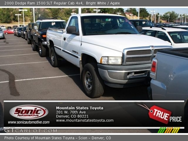 2000 Dodge Ram 1500 SLT Regular Cab 4x4 in Bright White