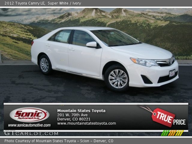 2012 Toyota Camry LE in Super White