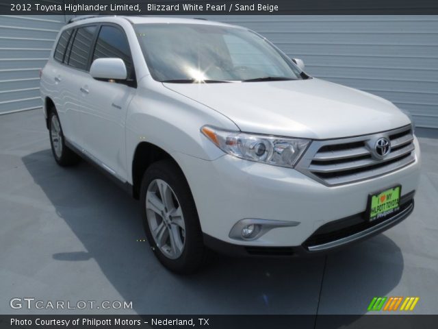 2012 Toyota Highlander Limited in Blizzard White Pearl