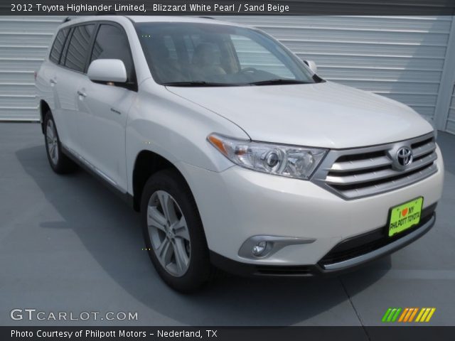 2012 Toyota Highlander Limited in Blizzard White Pearl