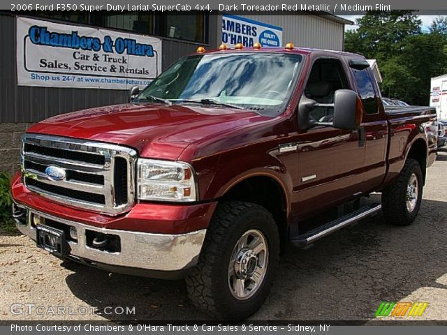 2006 Ford F350 Super Duty Lariat SuperCab 4x4 in Dark Toreador Red Metallic