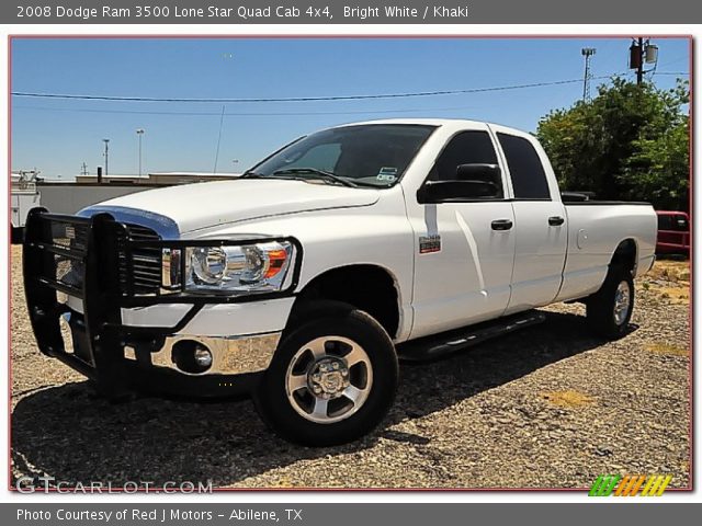 2008 Dodge Ram 3500 Lone Star Quad Cab 4x4 in Bright White