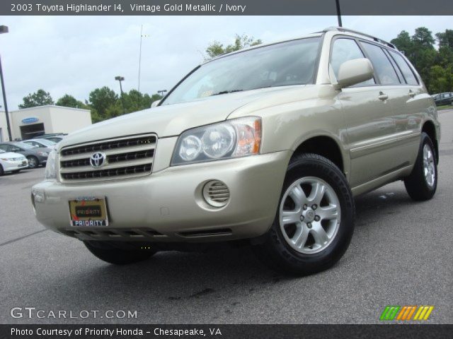 2003 Toyota Highlander I4 in Vintage Gold Metallic