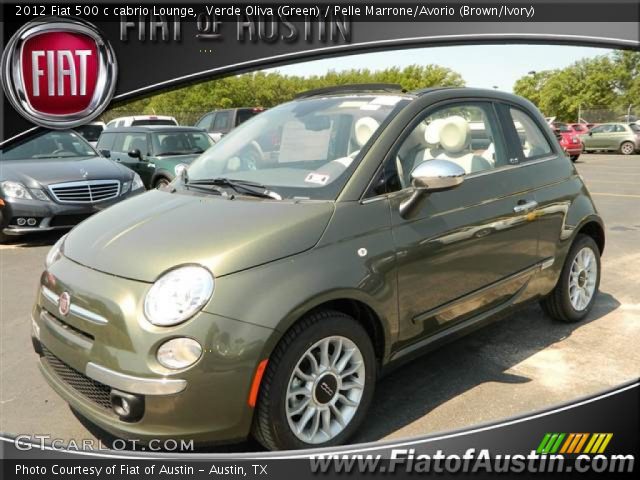 2012 Fiat 500 c cabrio Lounge in Verde Oliva (Green)