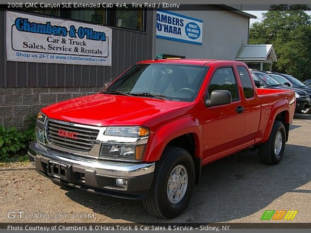 2008 GMC Canyon SLE Extended Cab 4x4 in Fire Red