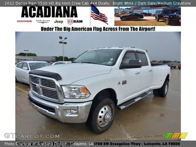 2012 Dodge Ram 3500 HD Big Horn Crew Cab 4x4 Dually in Bright White