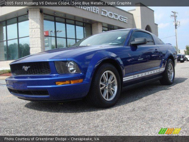 2005 Ford Mustang V6 Deluxe Coupe in Sonic Blue Metallic