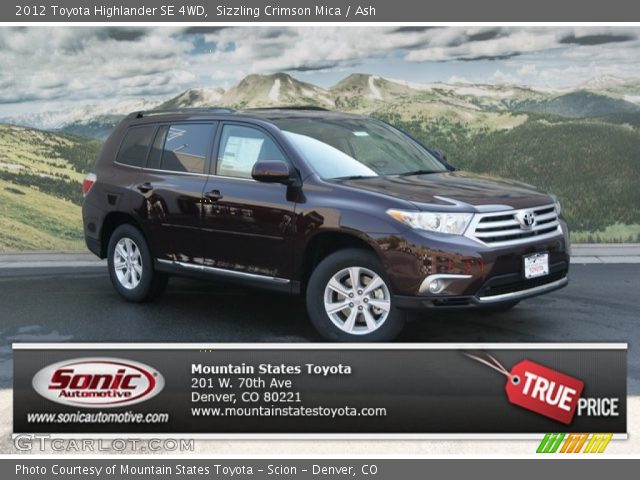 2012 Toyota Highlander SE 4WD in Sizzling Crimson Mica