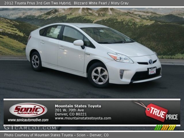 2012 Toyota Prius 3rd Gen Two Hybrid in Blizzard White Pearl