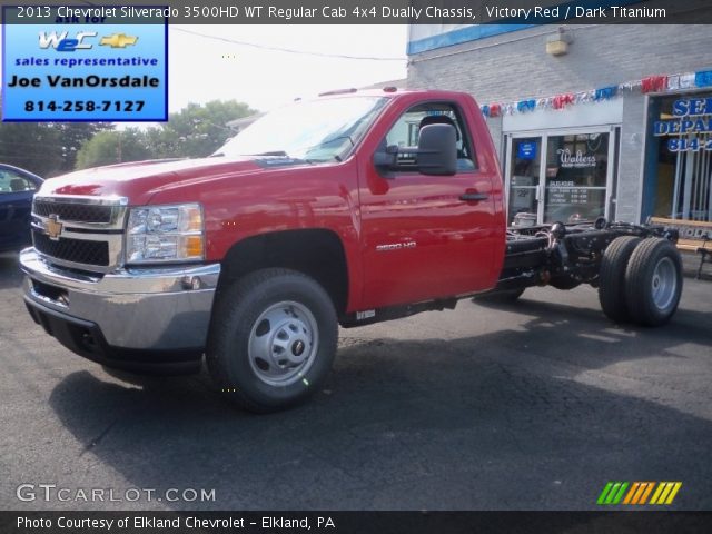 2013 Chevrolet Silverado 3500HD WT Regular Cab 4x4 Dually Chassis in Victory Red