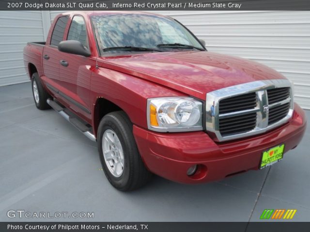 2007 Dodge Dakota SLT Quad Cab in Inferno Red Crystal Pearl