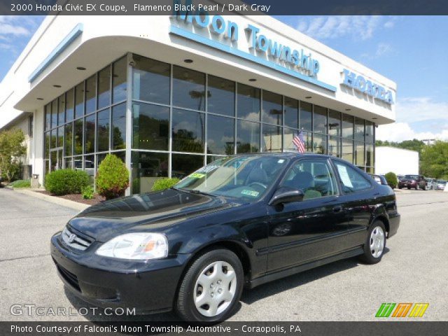 2000 Honda Civic EX Coupe in Flamenco Black Pearl