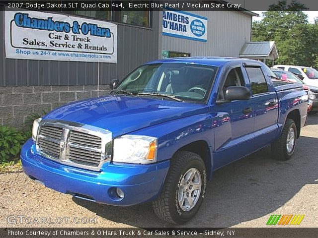 2007 Dodge Dakota SLT Quad Cab 4x4 in Electric Blue Pearl