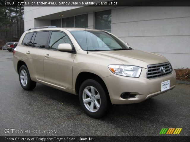 2008 Toyota Highlander 4WD in Sandy Beach Metallic