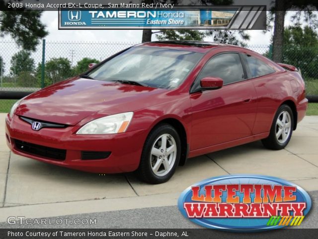 2003 Honda Accord EX-L Coupe in San Marino Red