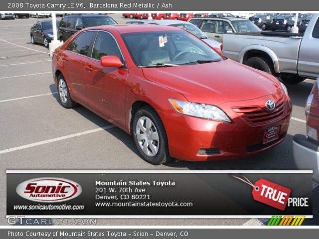 2008 Toyota Camry LE V6 in Barcelona Red Metallic