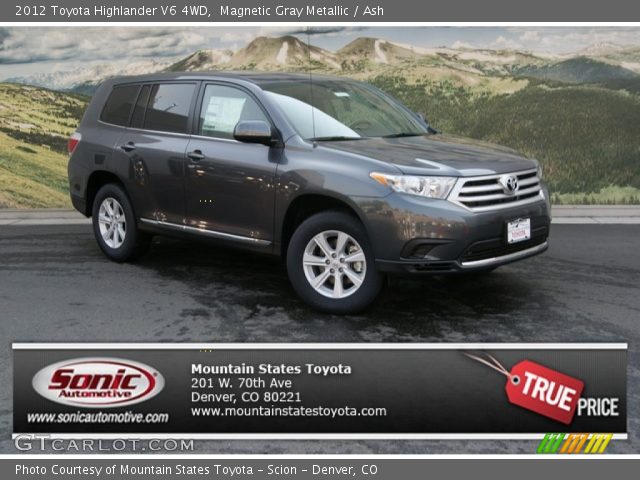 2012 Toyota Highlander V6 4WD in Magnetic Gray Metallic