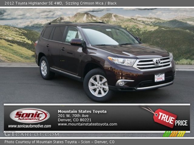 2012 Toyota Highlander SE 4WD in Sizzling Crimson Mica