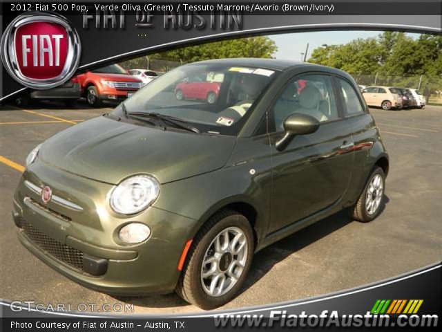 2012 Fiat 500 Pop in Verde Oliva (Green)