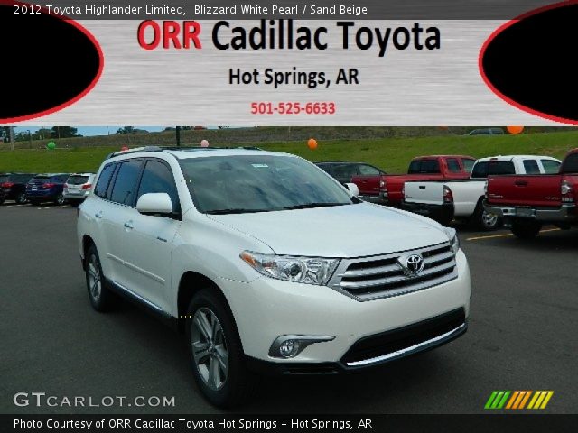 2012 Toyota Highlander Limited in Blizzard White Pearl