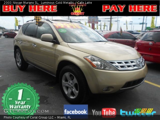 2003 Nissan Murano SL in Luminous Gold Metallic