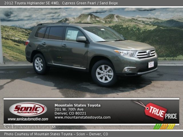 2012 Toyota Highlander SE 4WD in Cypress Green Pearl