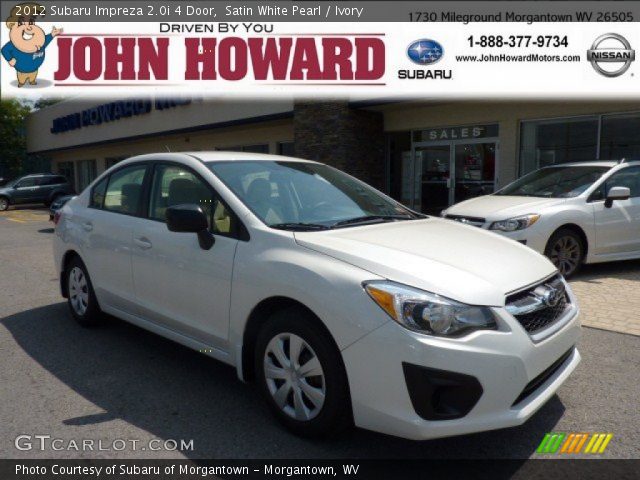 2012 Subaru Impreza 2.0i 4 Door in Satin White Pearl