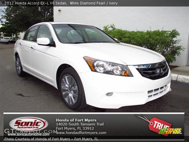 2012 Honda Accord EX-L V6 Sedan in White Diamond Pearl