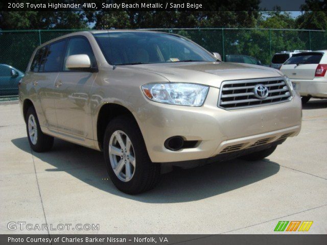 2008 Toyota Highlander 4WD in Sandy Beach Metallic