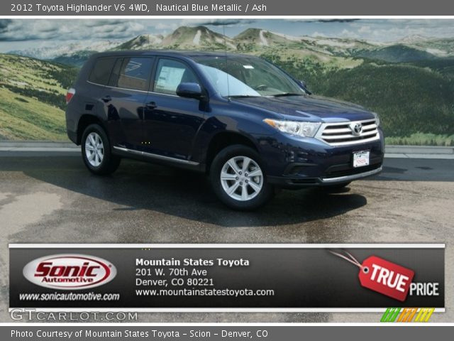 2012 Toyota Highlander V6 4WD in Nautical Blue Metallic