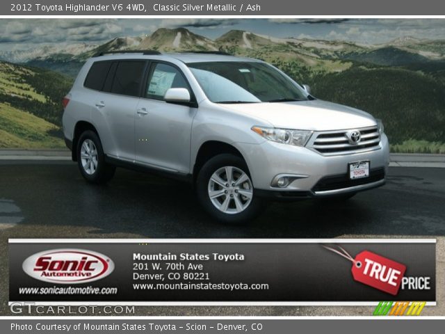 2012 Toyota Highlander V6 4WD in Classic Silver Metallic