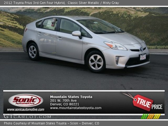 2012 Toyota Prius 3rd Gen Four Hybrid in Classic Silver Metallic