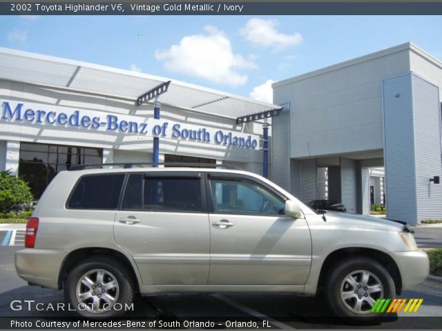 2002 Toyota Highlander V6 in Vintage Gold Metallic