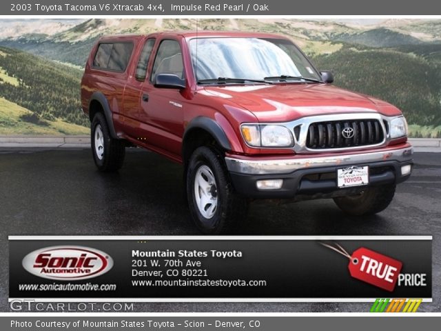 2003 Toyota Tacoma V6 Xtracab 4x4 in Impulse Red Pearl