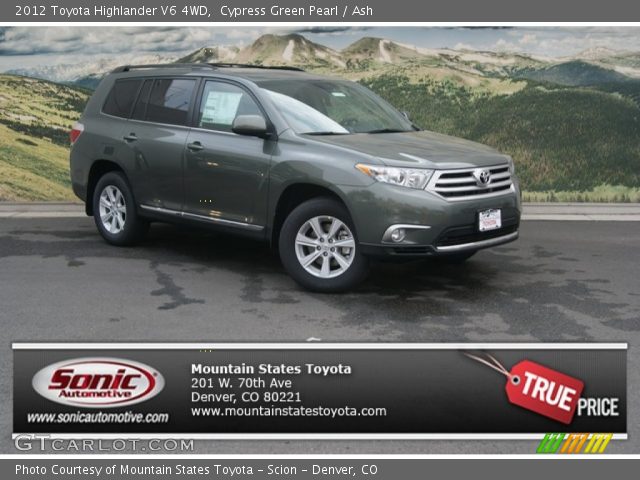 2012 Toyota Highlander V6 4WD in Cypress Green Pearl