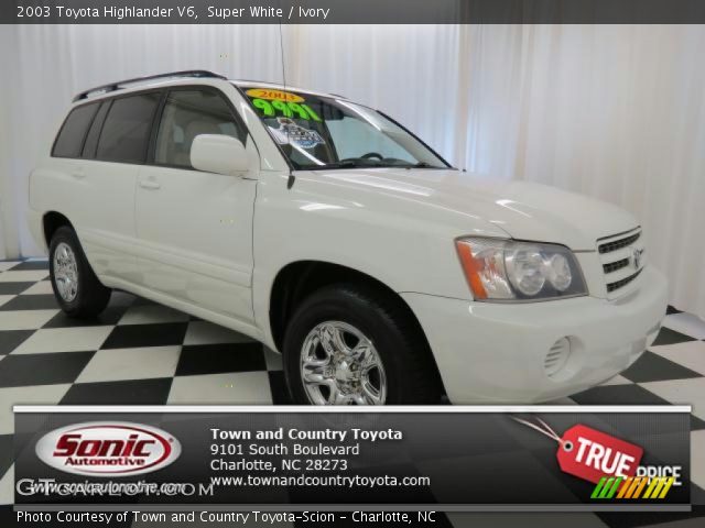 2003 Toyota Highlander V6 in Super White
