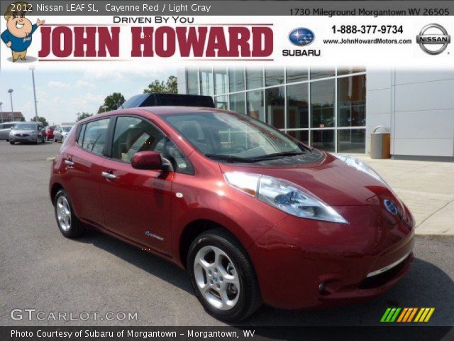 2012 Nissan LEAF SL in Cayenne Red