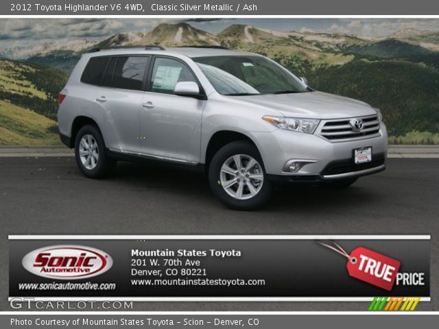 2012 Toyota Highlander V6 4WD in Classic Silver Metallic