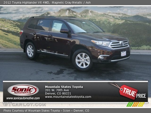 2012 Toyota Highlander V6 4WD in Magnetic Gray Metallic
