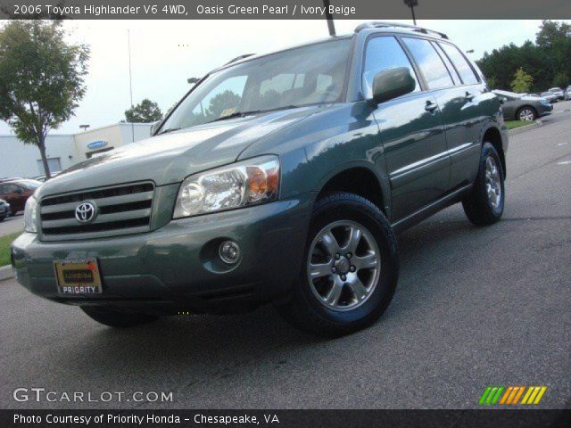 2006 Toyota Highlander V6 4WD in Oasis Green Pearl