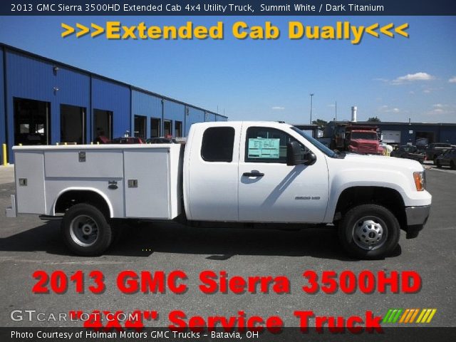 2013 GMC Sierra 3500HD Extended Cab 4x4 Utility Truck in Summit White