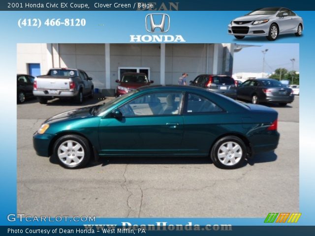 2001 Honda Civic EX Coupe in Clover Green