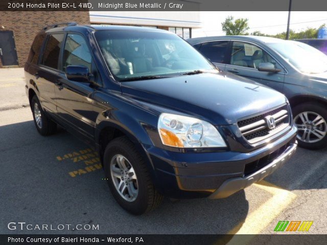 Midnight Blue Metallic 2004 Honda Pilot Ex L 4wd Gray Interior