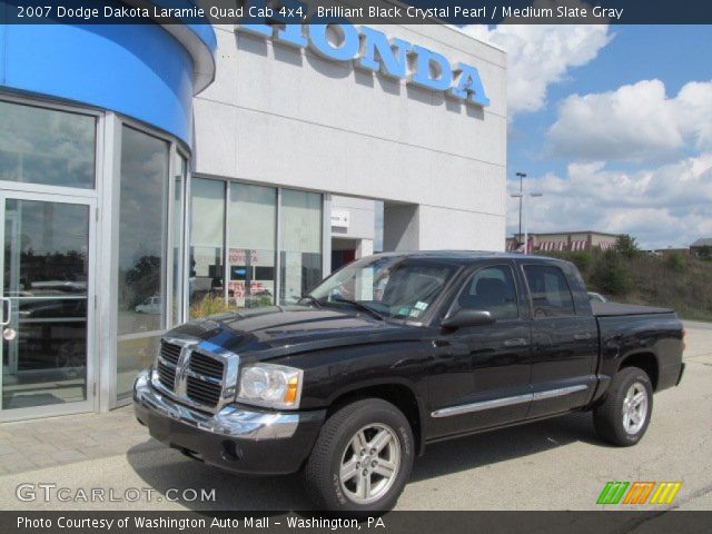 2007 Dodge Dakota Laramie Quad Cab 4x4 in Brilliant Black Crystal Pearl