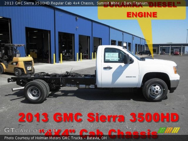 2013 GMC Sierra 3500HD Regular Cab 4x4 Chassis in Summit White