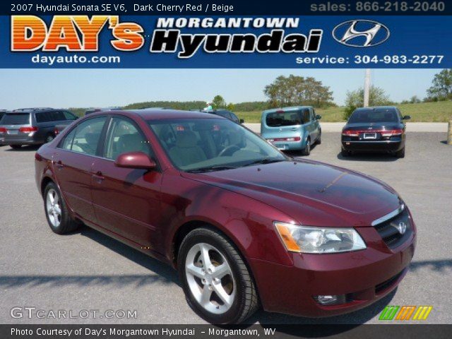 2007 Hyundai Sonata SE V6 in Dark Cherry Red